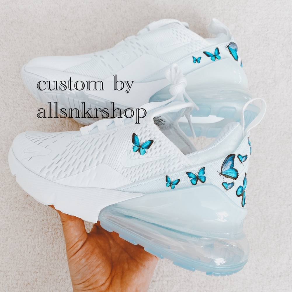 Nike air max 270 with blue butterflies - Picture 1 of 2